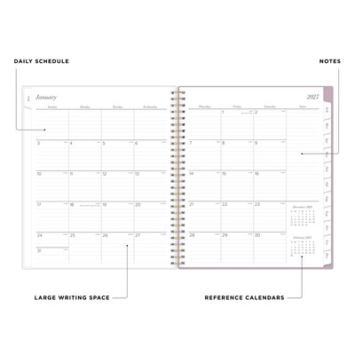 2027 Blue Sky Nevaeh Purple 8 x 10 Calendar Year Monthly Standard Planner, Plastic Cover (157907)