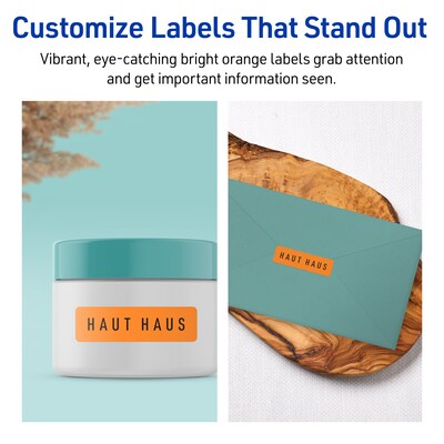 Avery Rectangle Multipurpose Labels, 2/3" x 1-3/4", Bright Orange, 3520/Box (94209)