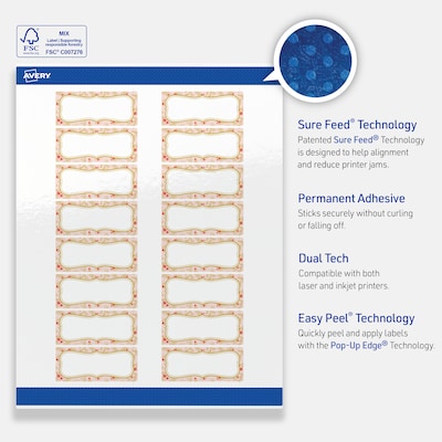 Avery Rectangle Multipurpose Labels, 1" x 2-5/8", White, 160/Pack (19479370486)