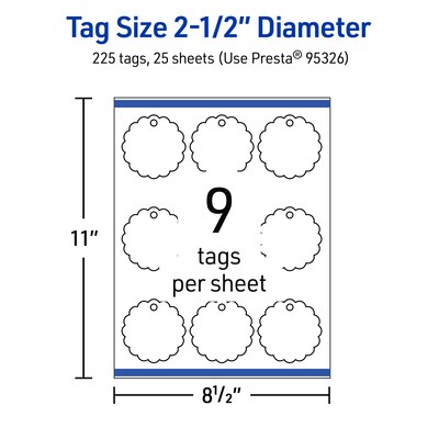 Avery 2-1/2" Diameter  Blank Price & Merchandise Tags, White, 225/Carton (95326-GWT25)