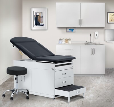 Viva Comfort Exam Table, 500 lbs. Capacity, Black (ADI996-09-S2-BLK-MK)