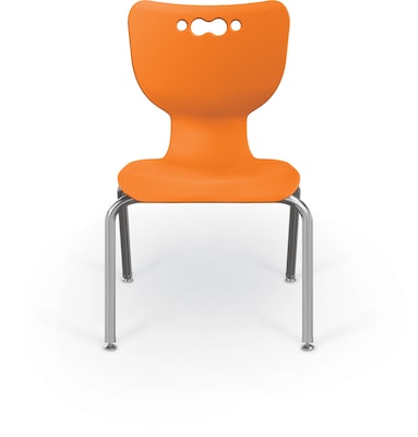 MooreCo 14" Hierarchy Student Chair with 4 Legs, Orange/Chrome Base (703673595421)