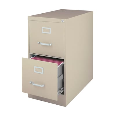 Quill Brand® 2-Drawer Vertical File Cabinet, Locking, Letter, Putty/Beige, 26.5D (13440D-CC)