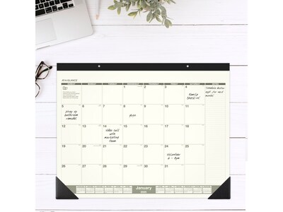 2025 AT-A-GLANCE Recycled 21.75" x 17" Monthly Desk Calendar, Green/Black (SK32G-00-25)