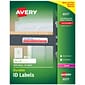 Avery Durable Laser Identification Labels, 5/8" x 3", White, 32 Labels/Sheet, 50 Sheets/Pack (6577)