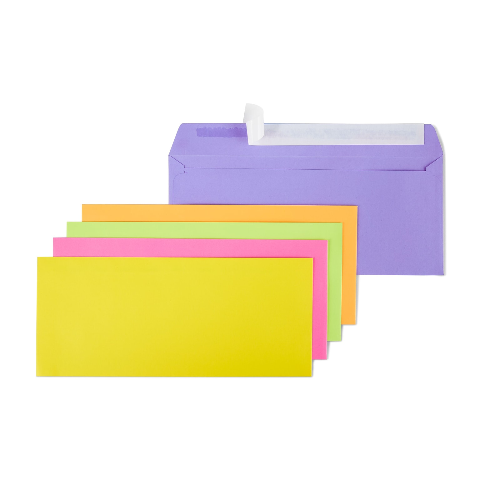 Staples EasyClose #10 Business Envelopes, 4 1/8 x 9 1/2, Assorted, 50/Pack (23431)