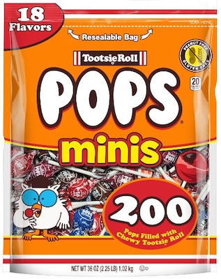 Tootsie Roll Pops Miniature Lollipops, Assorted Flavors, 36 oz., 200 Pieces (CRM04200)