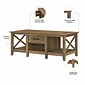 Bush Furniture Key West Tall TV Stand with Coffee Table and 2 End Tables, Reclaimed Pine, Screens up to 65" (KWS025RCP)