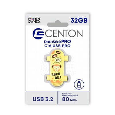 Centon 32GB USB 3.2 Type A Flash Drive, Yellow (C1-U3CS04-32G)