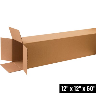 12 x 12 x 60 Shipping Boxes, 32 ECT, Kraft, 10/Bundle (BS121260)