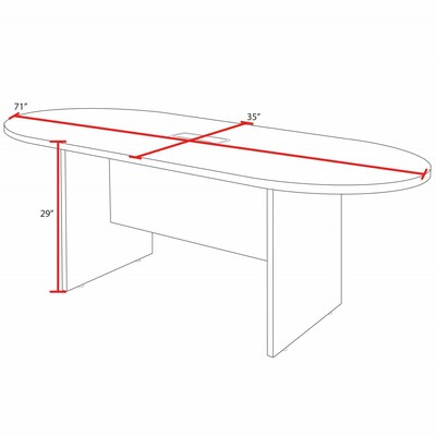 Regency Legacy 6 ft Racetrack Conference Table with Charging Port, Neo Walnut (LCTRT7135NW)