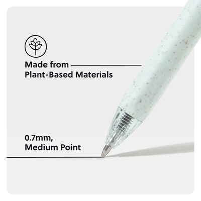 U Brands Retractable Gel Pen, Medium Point, 0.7mm, Black Ink, 8/Pack (7132U01-24)