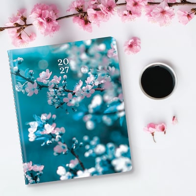 2027 Brownline Nature Cherry Blossoms 8.5" x 11" Weekly Appointment Book (CB950G.03-27)