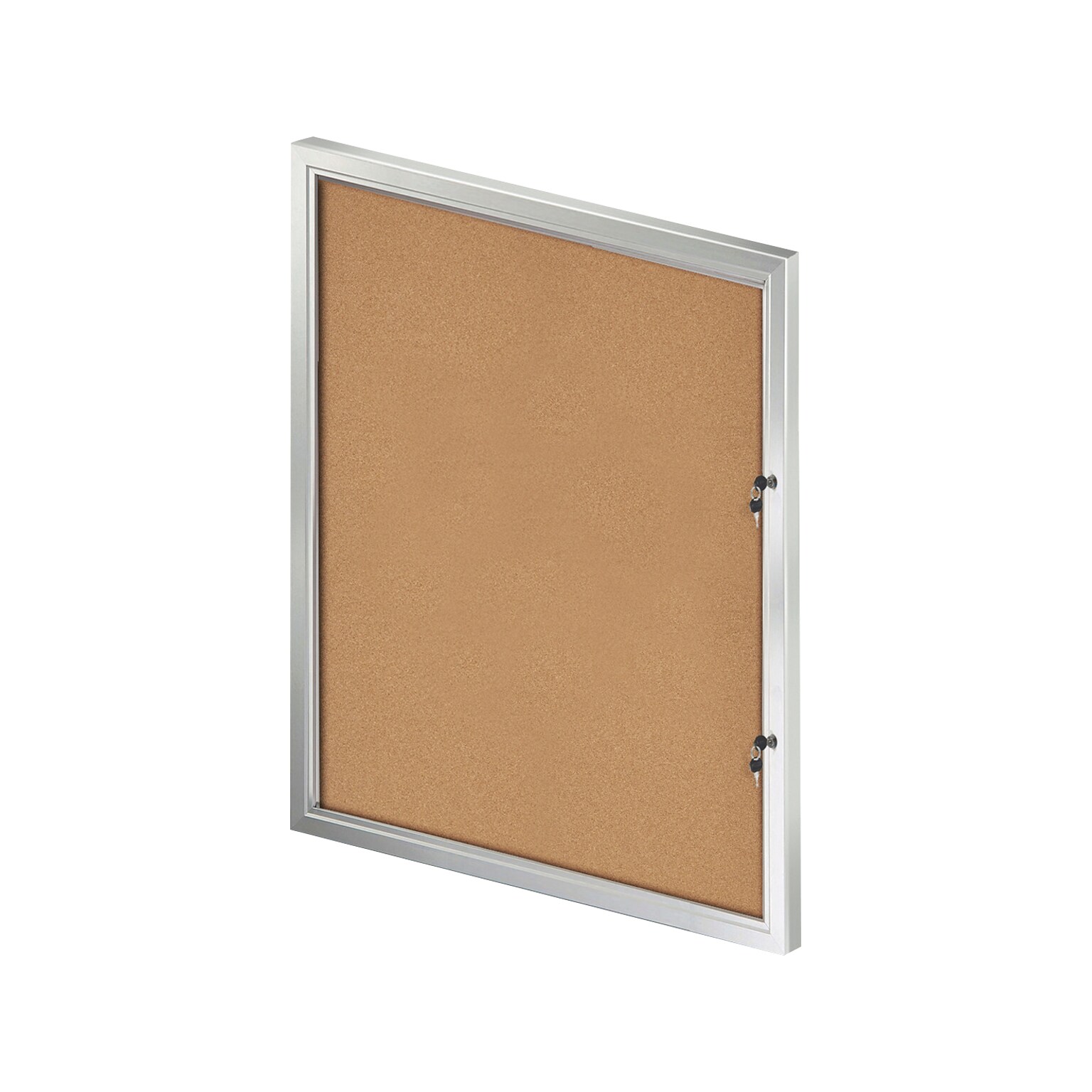 Azar Cork Enclosed Bulletin Board, Aluminum Frame, 42.32 x 32.09 (300231)