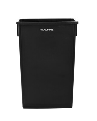 Alpine Industries Plastic Trash Can, 23 Gallon, Black (ALP477-BLK)