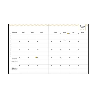 2026 Blue Sky Day Designer 10" x 8" Weekly & Monthly Personal Organizer, Faux Leather Cover, Black  (154650)