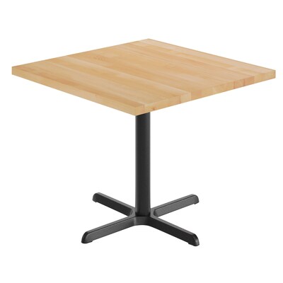 Flash Furniture Bennett Square Shaped Wooden Commercial Indoor Table, 36 x 36, Natural Top/Black Base (GSFSQ36NTT3030)