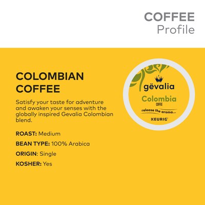 Gevalia Colombian Coffee Keurig® K-Cup® Pods, Medium Roast, 24/Box (5304)