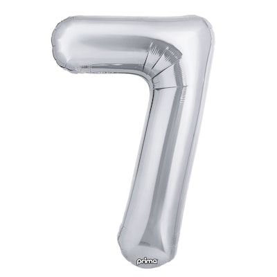 Party City (Air-Filled) 16 #7 Foil Balloon, Silver, 2/Pack (AM60050259-18)