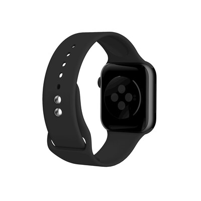 LAX Dual Clasp Silicone Band for Apple Watch, Black