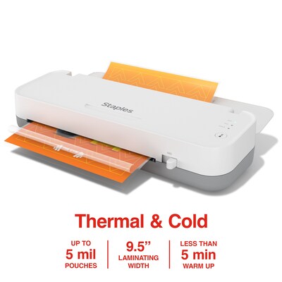 Staples® Thermal & Cold Laminator, 9 Width, White/Gray (5738801/5738802)