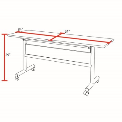 Regency Kobe Flip-Top Training Nesting Table w/ Modesty Panel, 84" x 24", Neo Walnut (MKFTM8424NW)