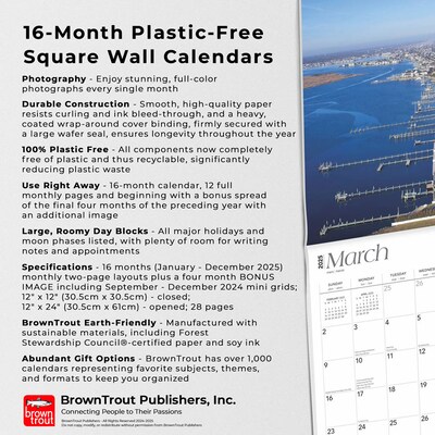 2025 BrownTrout Jersey Shore 12" x 12" Monthly  Wall Calendar (9781975474980)