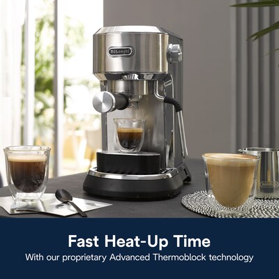 DeLonghi Dedica Maestro 2-Cups Steam Espresso Machine, Stainless Steel (EC900M)