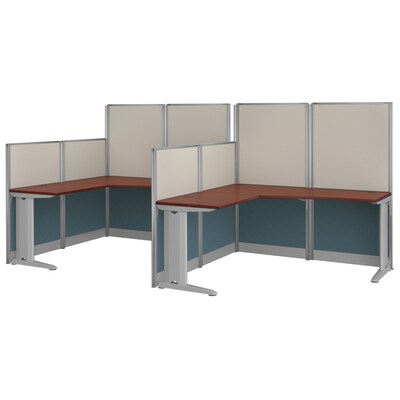 Regency Instant Office 63H x 129W 2 Person L-Shaped Cubicle Panel Workstation, Hansen Cherry (IO36494-03K-2P)
