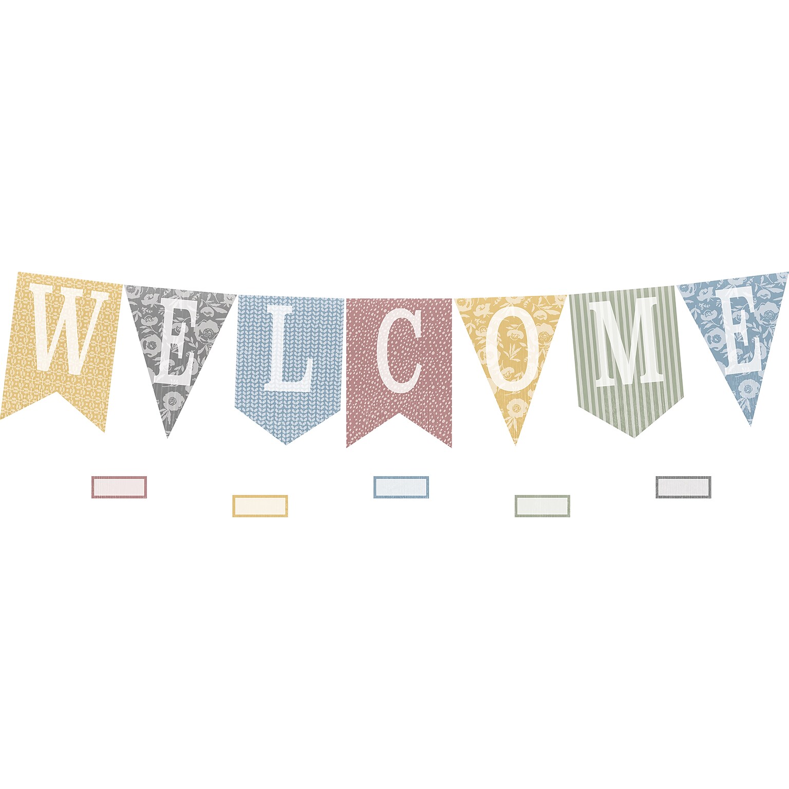 Teacher Created Resources Classroom Cottage Pennants Welcome Bulletin Board Set, 53/Set (TCR7170)