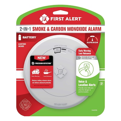 First Alert Battery Powered Photoelectric Electromechanical Smoke & Carbon Monoxide Detector (FAT1046795)