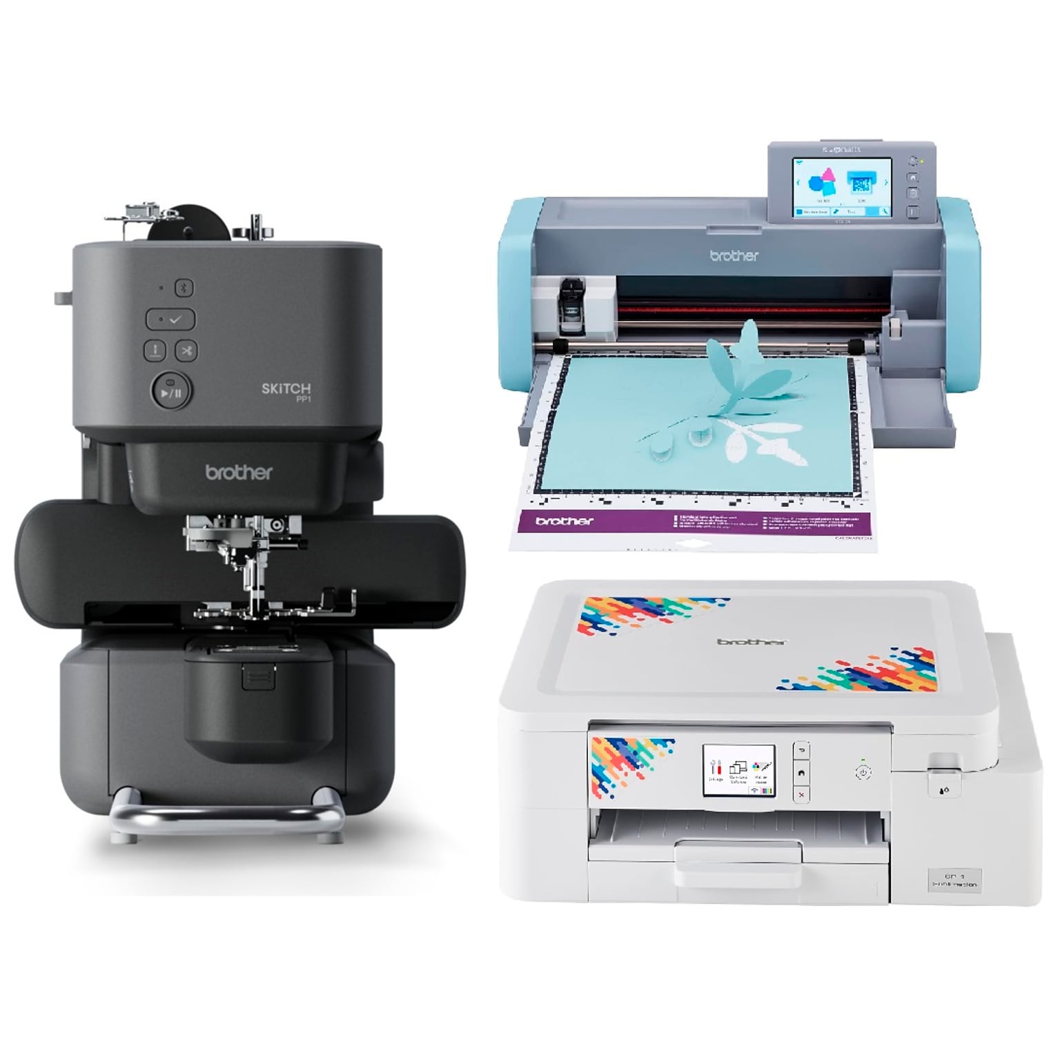 Brother Embroidery Sewing Machine with ScanNCut DX Cutting Machine and Sublimation Printer, Single-Needle (SP1PP1SDXE-STP)