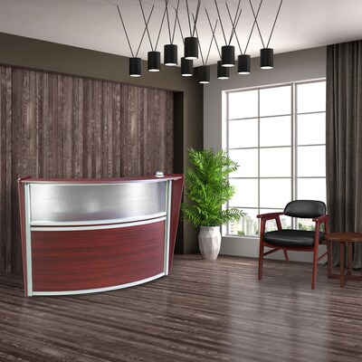 Regency Marque 72W Curved Reception Desk Workstation, Mahogany (77310MH)
