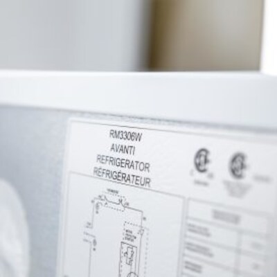 Avanti 3.2 Cu. Ft. Compact Refrigerator, White, (RM3306W)