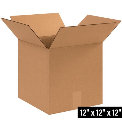 12 x 12 x 12 Standard Shipping Boxes, 32 ECT, Kraft, 25/Bundle (121212)
