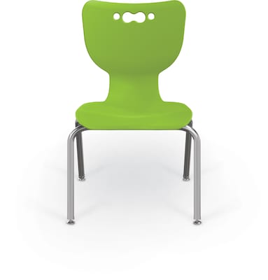 MooreCo 14" Hierarchy Student Chair with 4 Legs, Green/Chrome Base (703673595391)