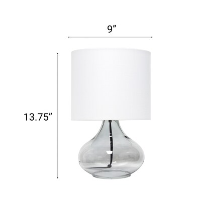 Creekwood Home Modern Glass 13.75" LED Table Lamp, Smoke/White (CWT-1014-SW)