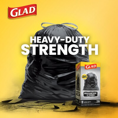 Glad 30 Gallon Large Drawstring Trash Bags, 90/Box (78952)