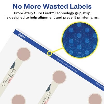 Avery Laser/Inkjet Decorative Edge Waterproof Multipurpose Labels, 4"  x 1", White, 800/Box (94115)