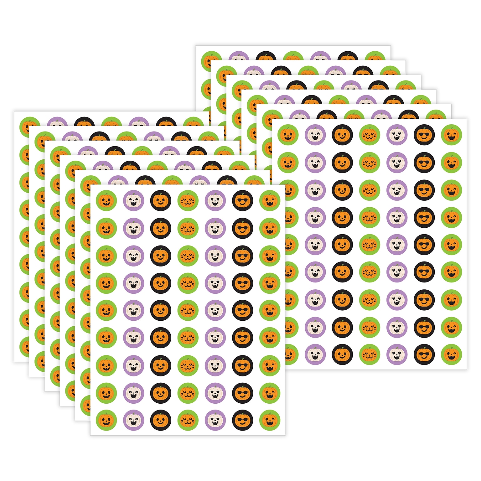 Teacher Created Resources Halloween Pumpkins Mini Stickers, 378/Pack, 12 Packs/Bundle (TCR6946-12)