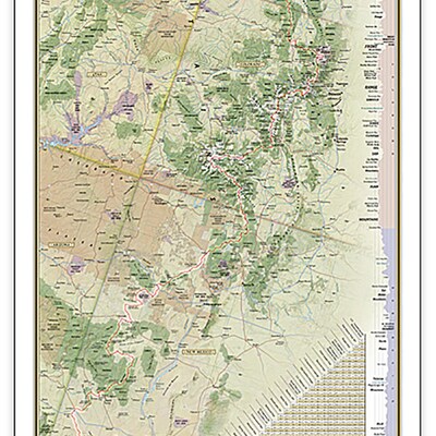 National Geographic Continental Divide Trail Map, Laminated, 18" x 48" (NGMRE01021203)