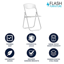 Flash Furniture  Hercules Series 880lb Capacity Heavy-Duty Plastic Folding Chair, White (RUTIWHT)
