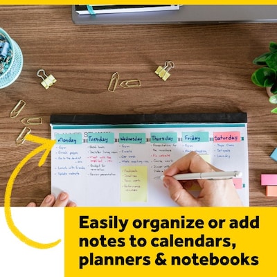 Post-it Page Markers 1/2" x 2", Assorted Colors, 500 Page Markers/Pack (670-10AB)