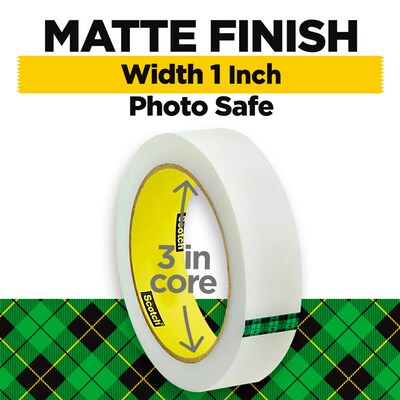 Scotch Magic Invisible Clear Tape Refill, 1" x 72 yds., 3" Core, Clear, 3 Rolls/Pack (810-72-3PK)