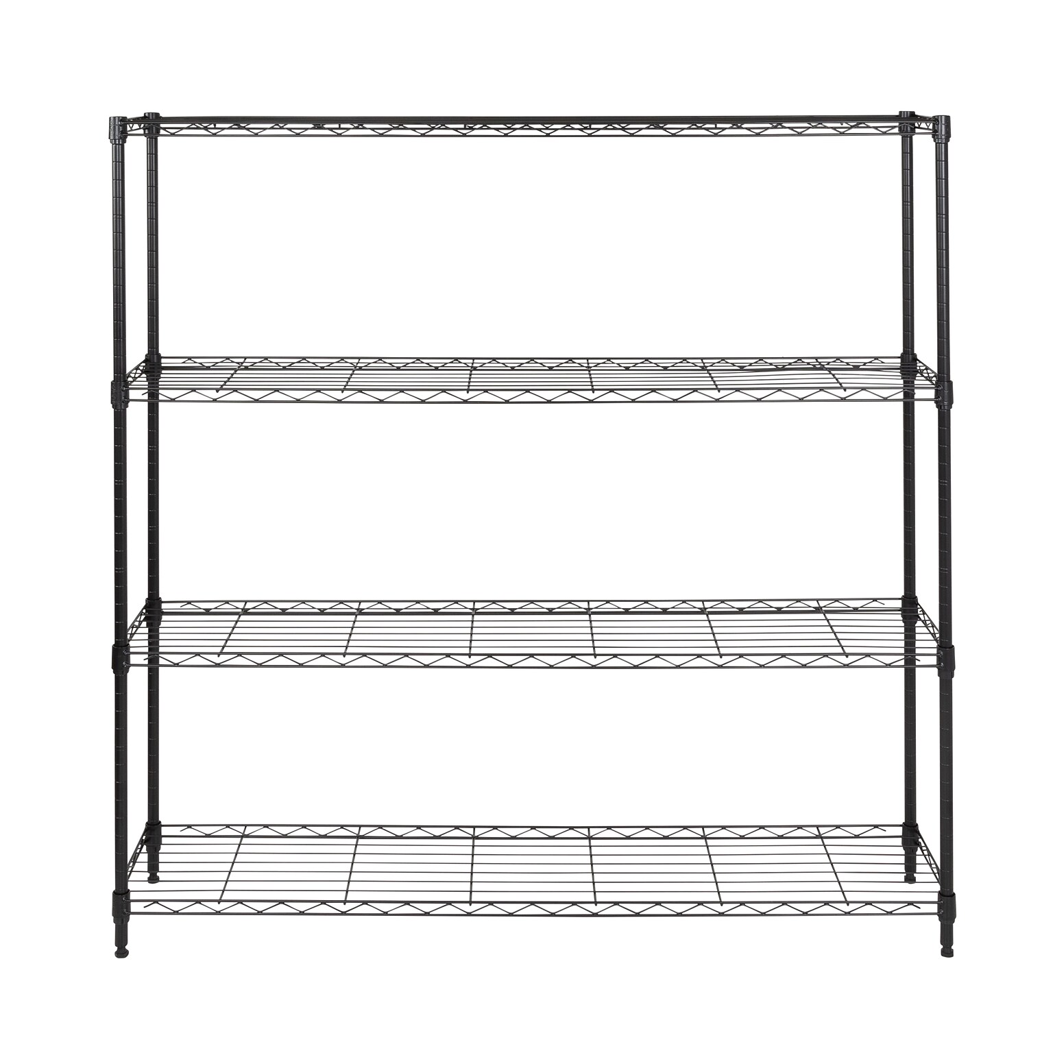 Honey-Can-Do 4-Tier Slim Profile Wide Shelving Unit, Black (SHF-10003)
