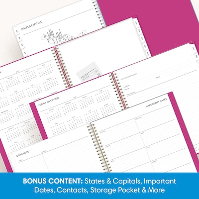 2027 Blue Sky 8.5" x 11" Weekly & Monthly Planner, Fuchsia (164284)
