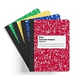 Quill Brand® Marble Composition Notebook, 7.5 x 9.75, Wide Ruled, 100 Sheets, Assorted Colors, 4/Pack (TR58368)