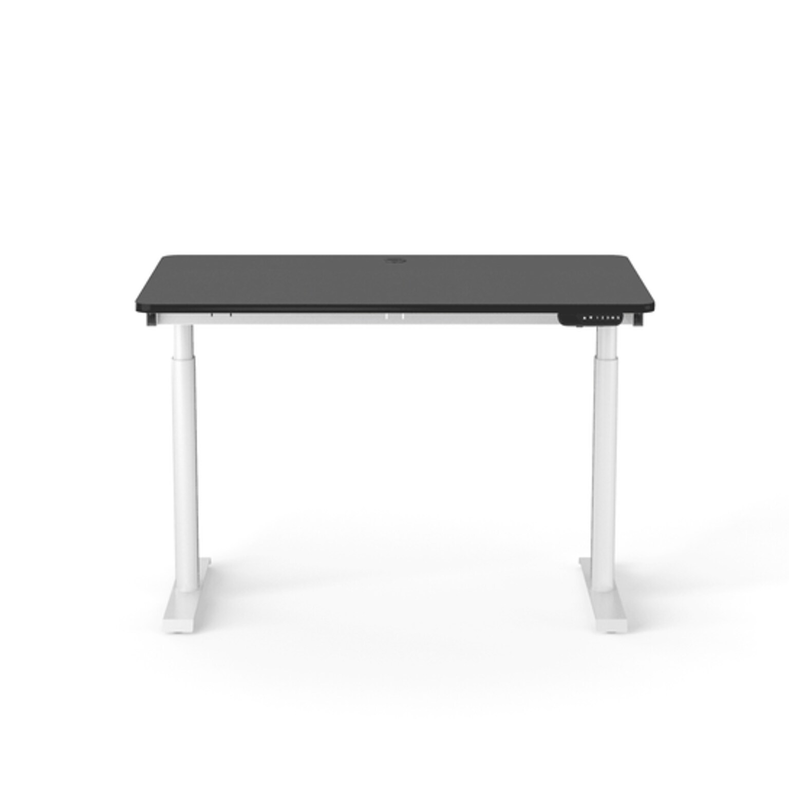 VersaDesk PowerLift 48W Electric Rectangular Adjustable Standing Desk, Black/White (PLSDR4830-WB-APP)