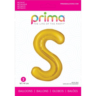 Party City (Air-Filled) 16 S Foil Balloon, Gold, 2/Pack (AM60050232-19)