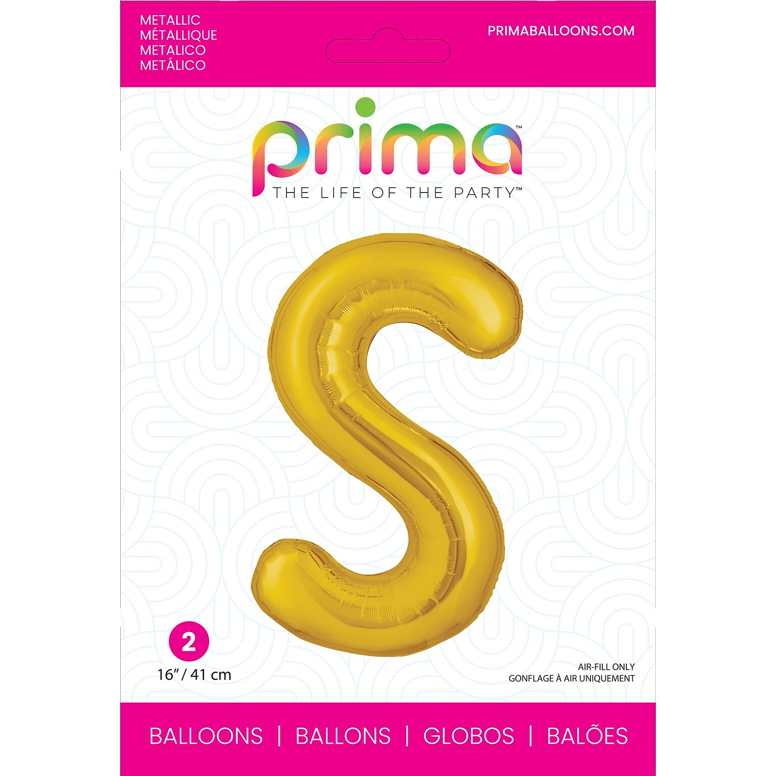 Party City (Air-Filled) 16 S Foil Balloon, Gold, 2/Pack (AM60050232-19)